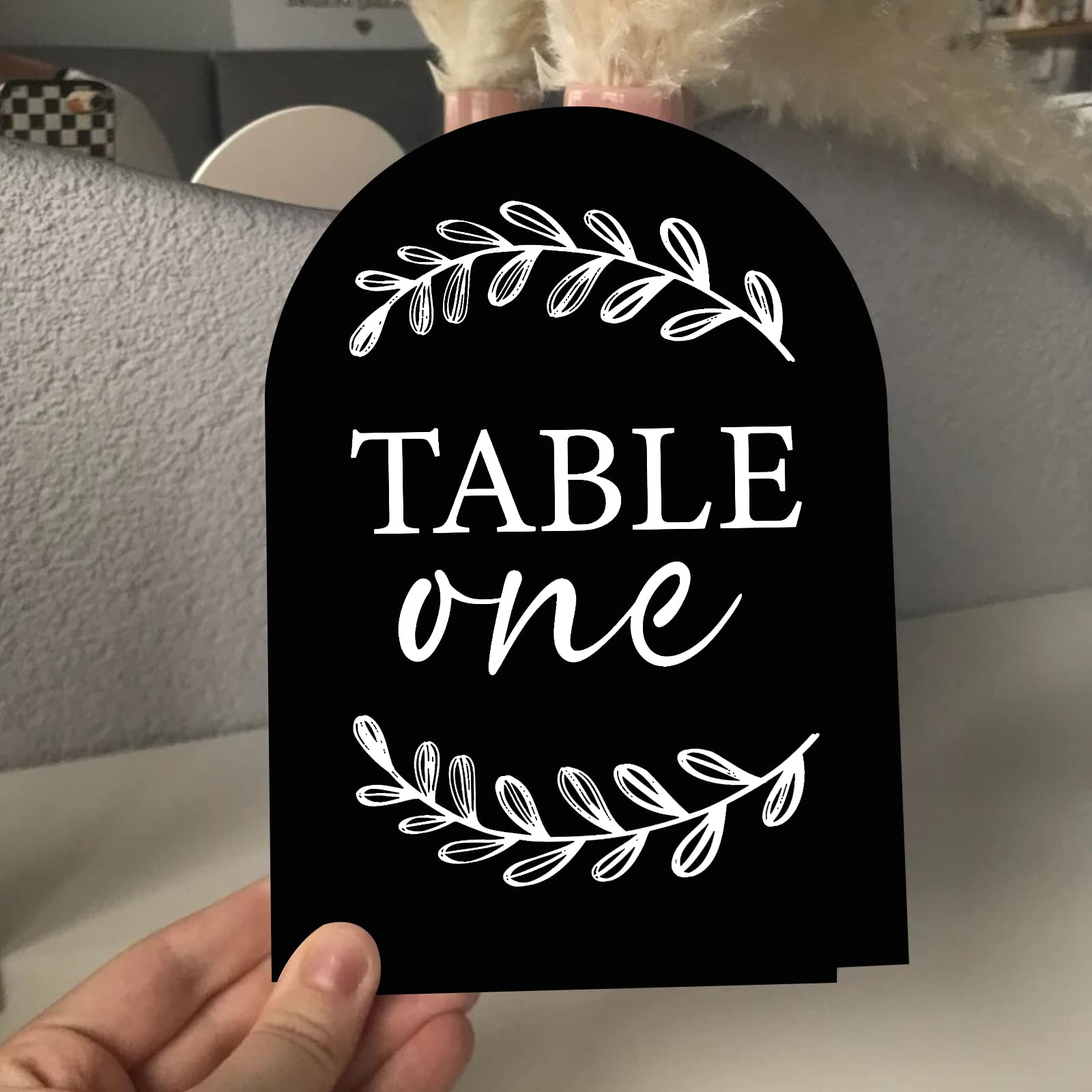 5x7 Inch Black Arch Acrylic Sign with Stand | 10 Pack Blank Black Acrylic Arch Table Signs with Base for DIY Wedding Table Numbers  Arched Wedding Signage  Events& Parties (Black  5x7 Inch (10pcs)